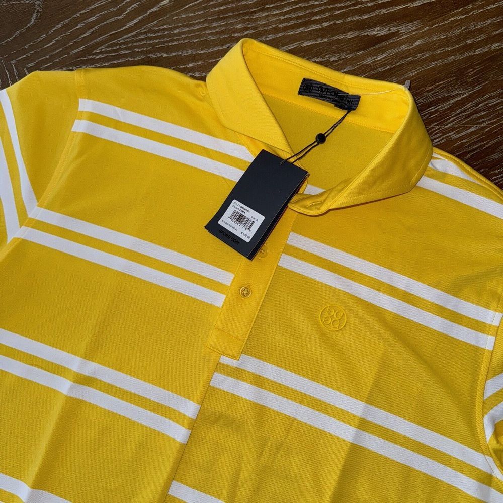NEW G/FORE‎ Mens LARGE Off Stripe Performance  Polo Cyber QuickDry Stretch $120